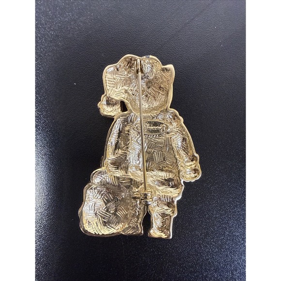 VTG Danecraft Santa Claus Kitty Christmas Brooch Pin Enamel Gold Signed - Picture 2 of 3